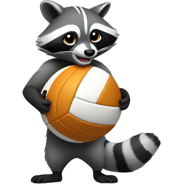 Raccoon playing volleyball  emoji