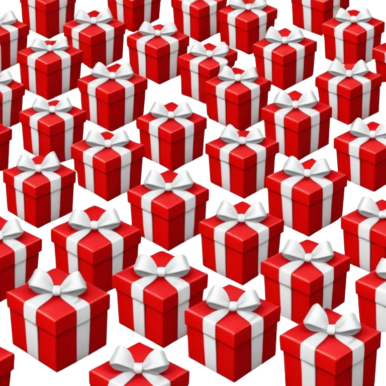 lots of red gift boxes with white bows emoji