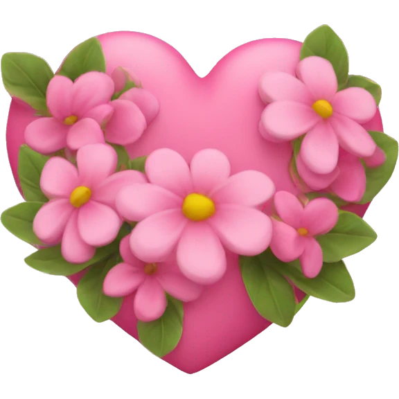 pink heart with flowers  emoji