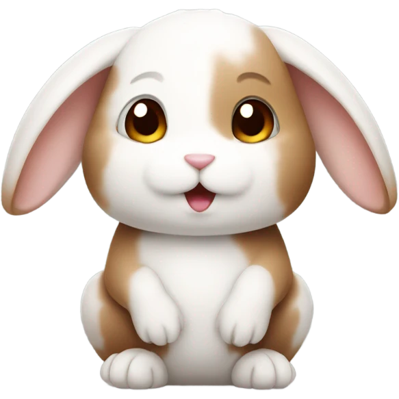 Cute Little Rabbit with white and Brown gut emoji