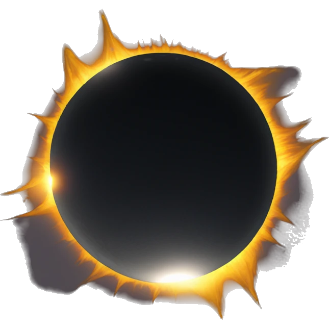 total solar eclipse with bright corona slightly dark background emoji