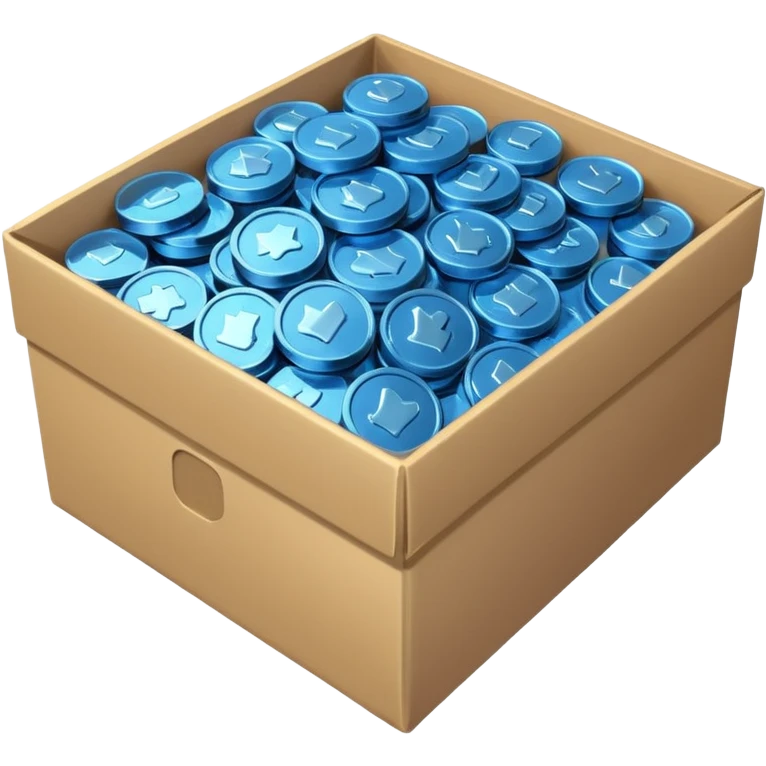 blue coins credit in a package emoji