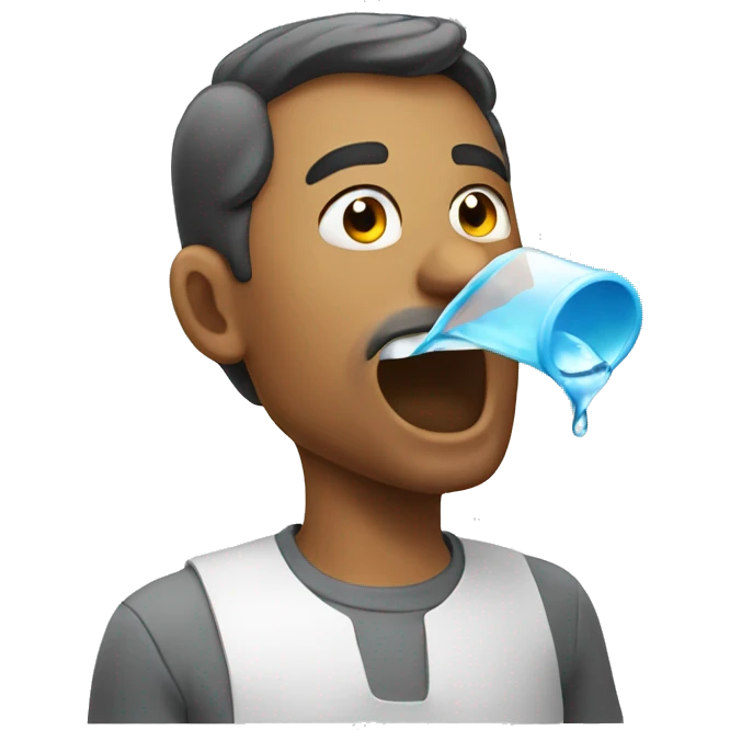 Man spitting water emoji