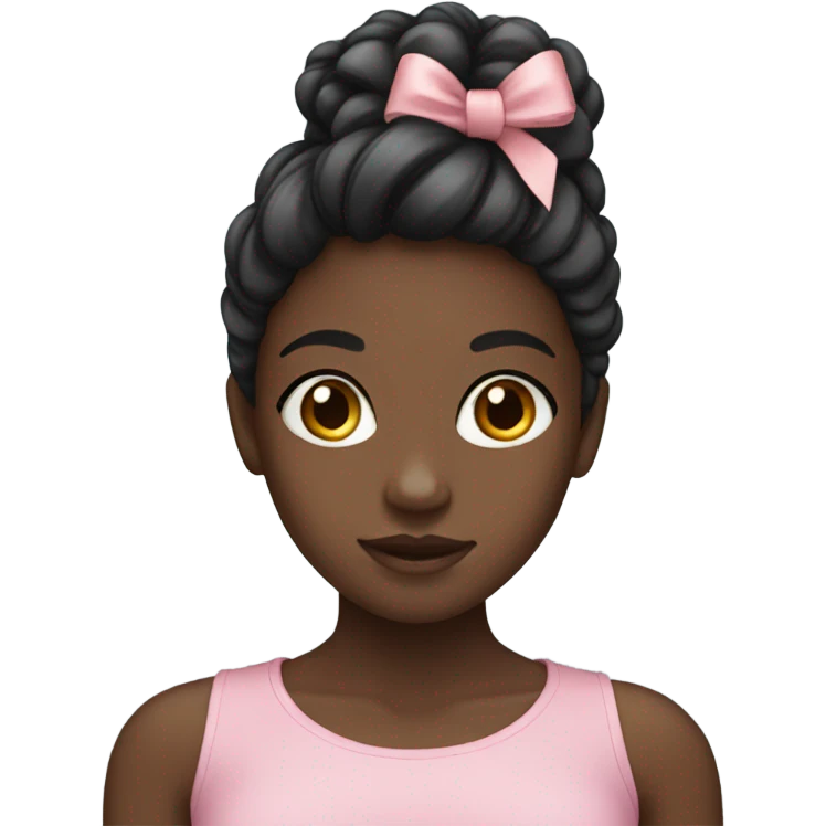  Black girl with bow emoji