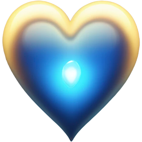 Deep blue glowing heart emoji