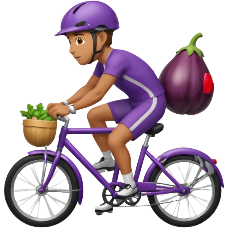 Guy riding eggplant as bicycle  emoji