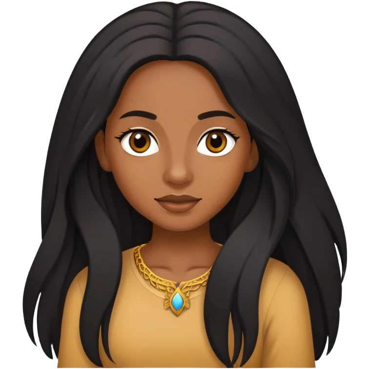 mi amiga negra con pelo largo emoji