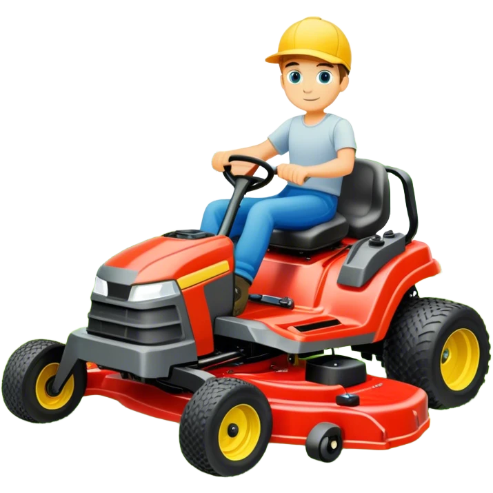 Boy on a zero turn mower emoji