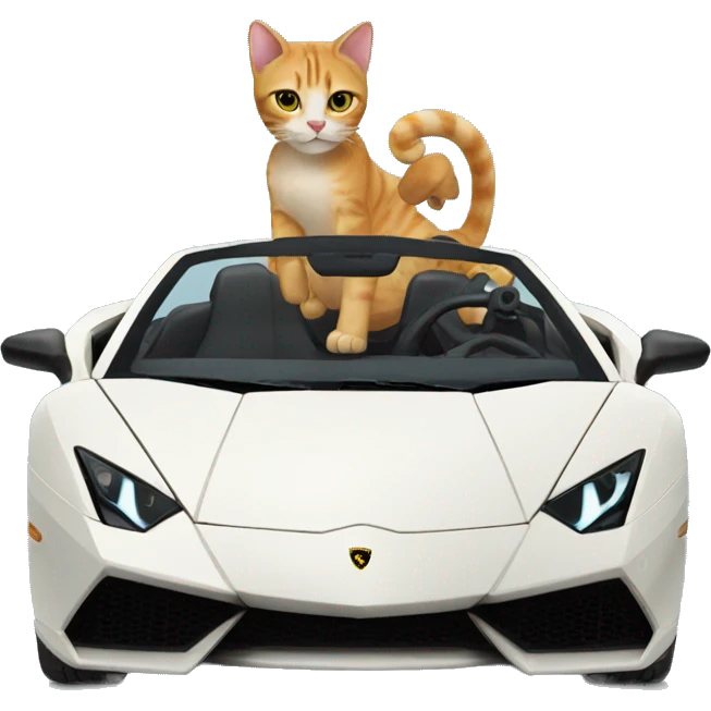 Cat driving a Lamborghini  emoji