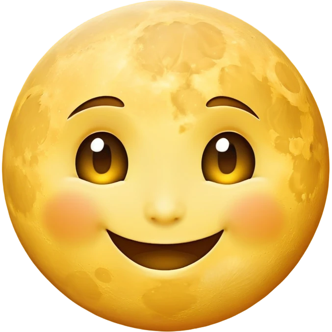A smiling moon emoji rolling its eyes emoji
