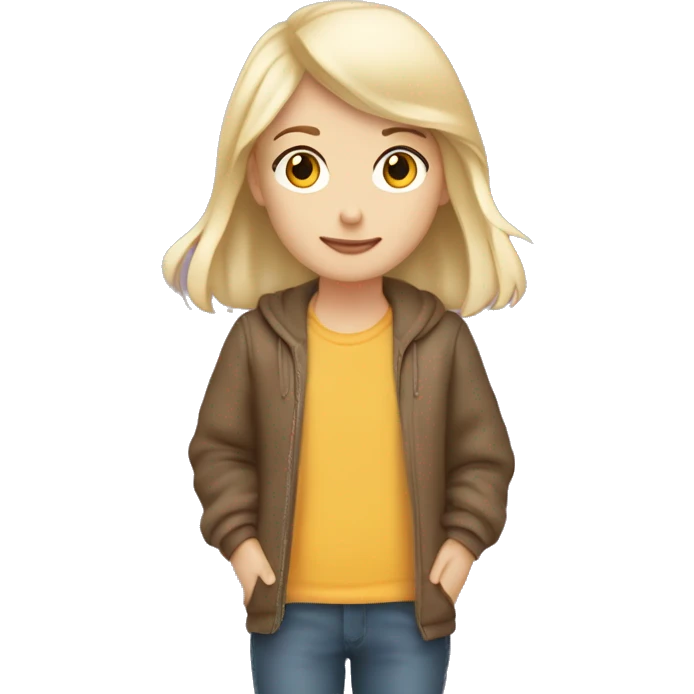 Brunette ￼ girl in love ￼with a blonde boy ￼ emoji