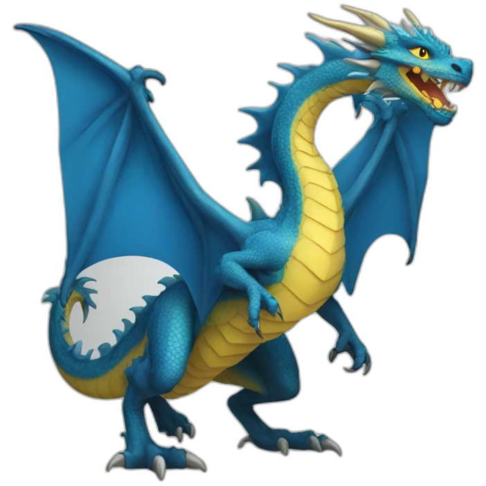 blue and yellow dragon emoji