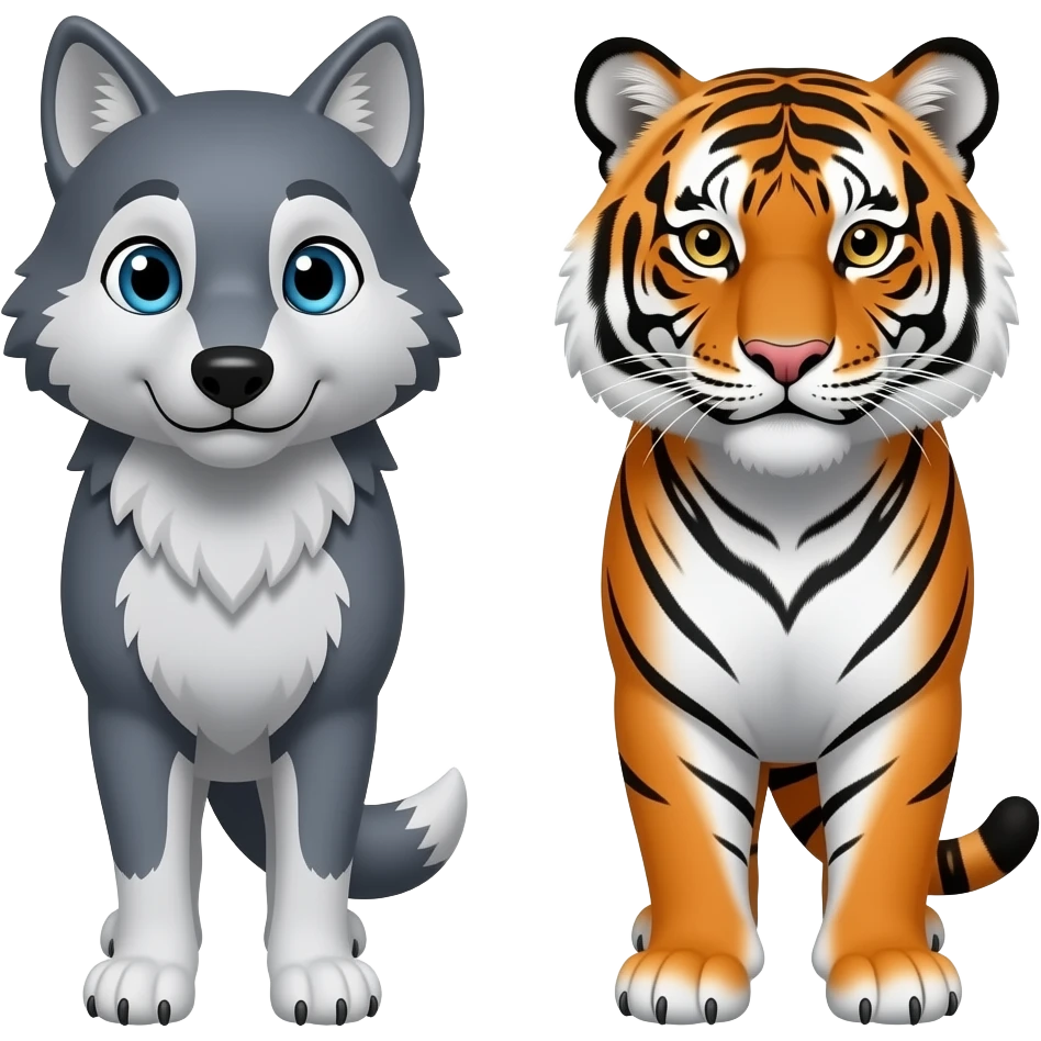 Wolf vs tiger emoji