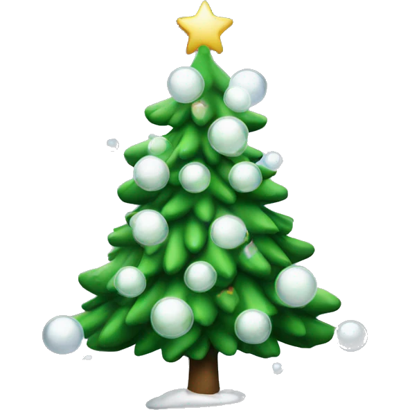 Christmas tree with white bubbles  emoji
