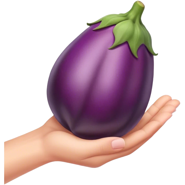 hand over eggplant emoji