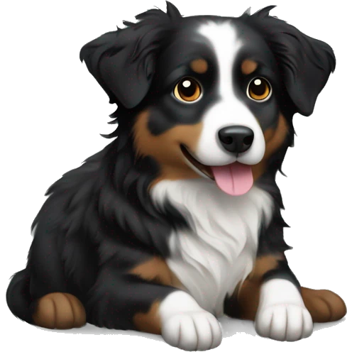 Small black australian shepherd dog Christmas tree emoji