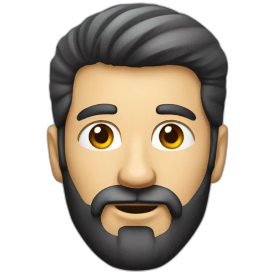 Homme tête carré barbe emoji