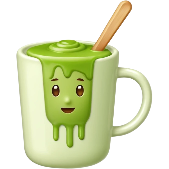 pistacio popsicle in a warm milk cup emoji