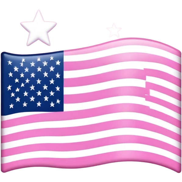 American flag with pink stripes instead of red, white stars on a light pink background emoji