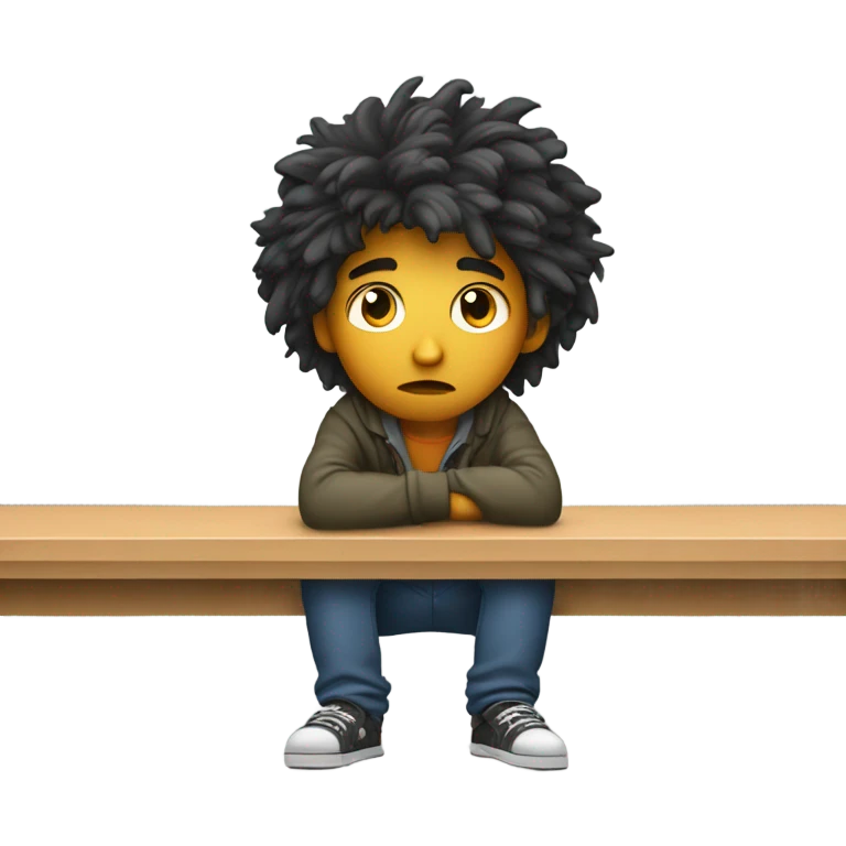 bored student leaning on hand emoji