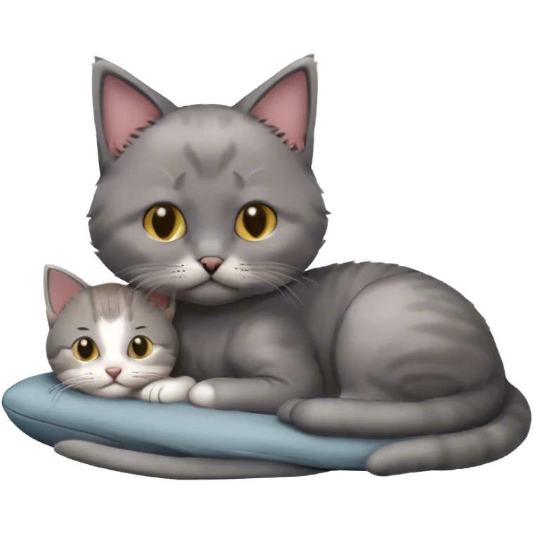 Sick kitten with themomitor emoji
