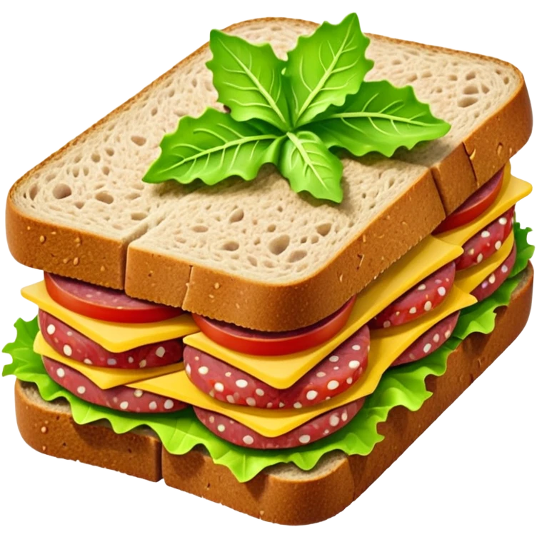 salami sandwich with pickles and lettuce emoji