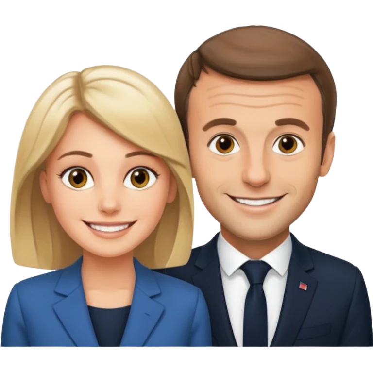 Emmanuel Macron  et Brigitte  emoji