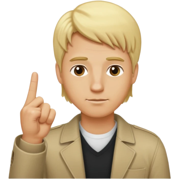 blonde hair tall thick naked and with middle finger up a man emoji