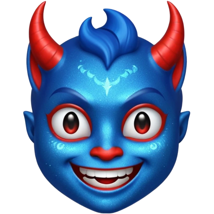 glitter azul little devil emoji