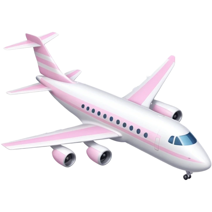White plane with pastel pink stripes emoji
