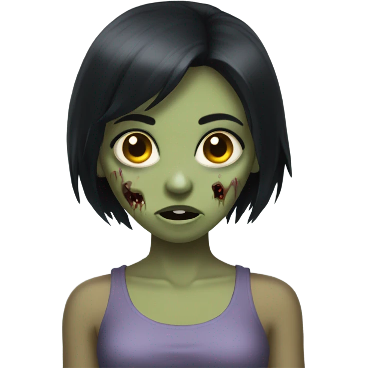 zombie girl with black hair emoji