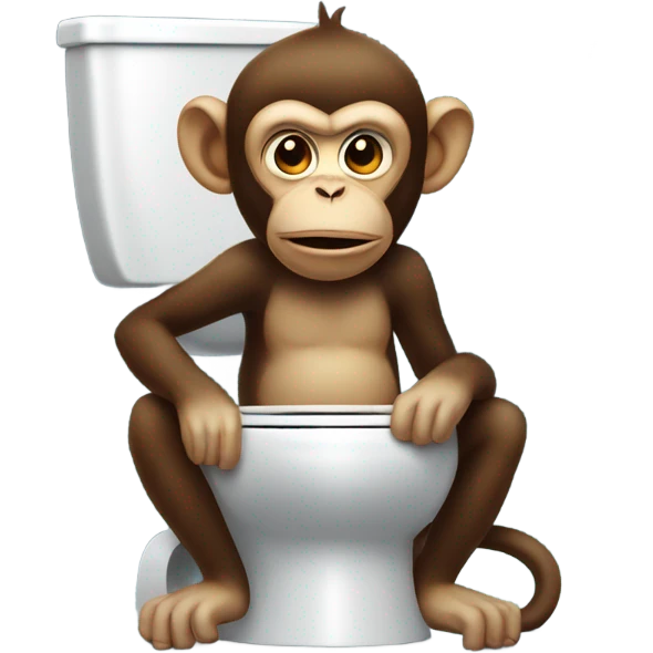 Monkey confused on the toilet emoji
