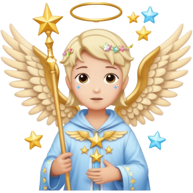 K-pop feeling demonstrates decided decorate decora cutecore starlight star staff with wings and other angel emoji