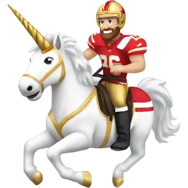 Travis Kelce riding a unicorn emoji
