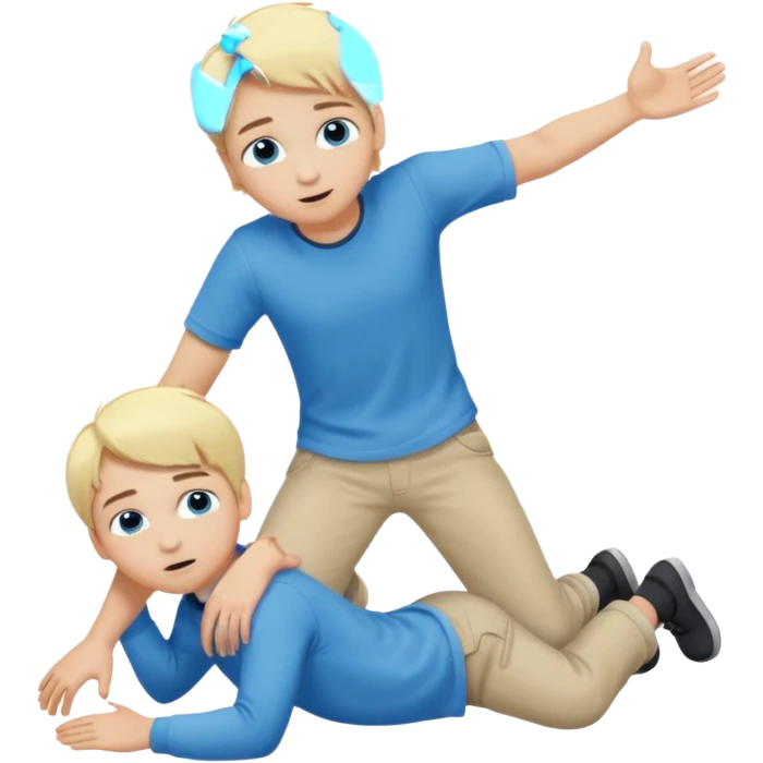 full body boy blue eyes blonde hair crawling hug other full body boy blue eyes blonde hair emoji