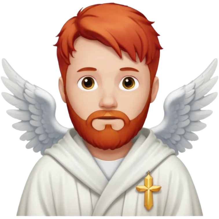red hair, white bearded man angel emoji