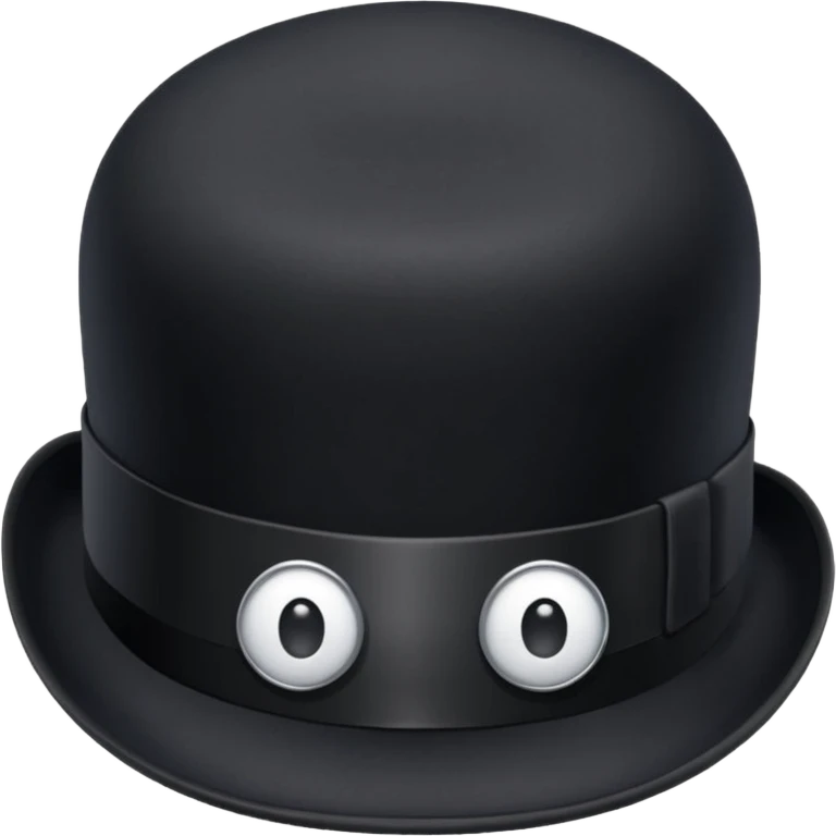 simple black bowler hat only emoji