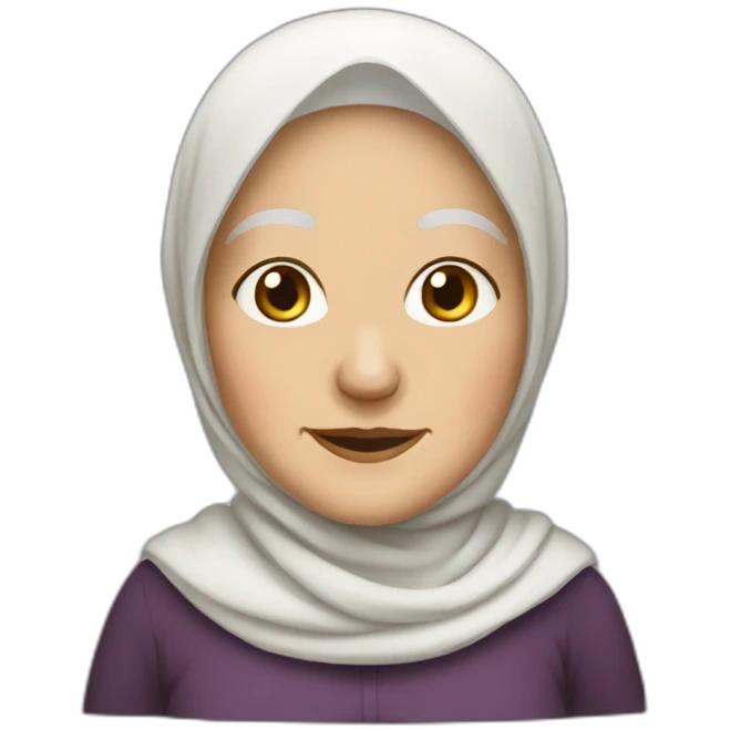 very old white woman hijab emoji