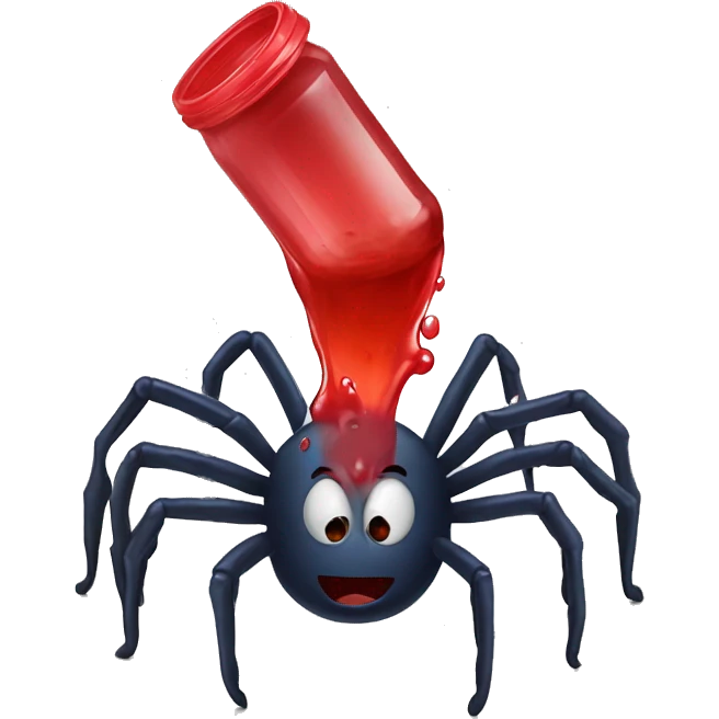 Spider sucking red water emoji