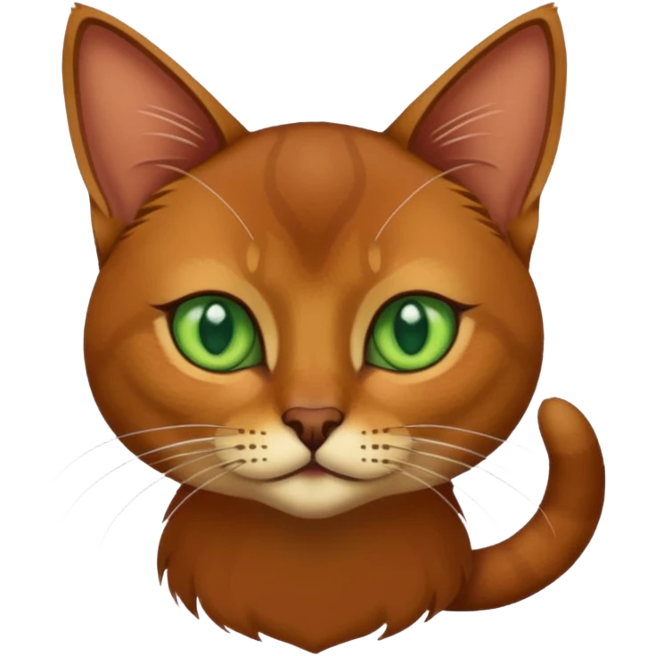 Abyssinian cat  with green eyes emoji