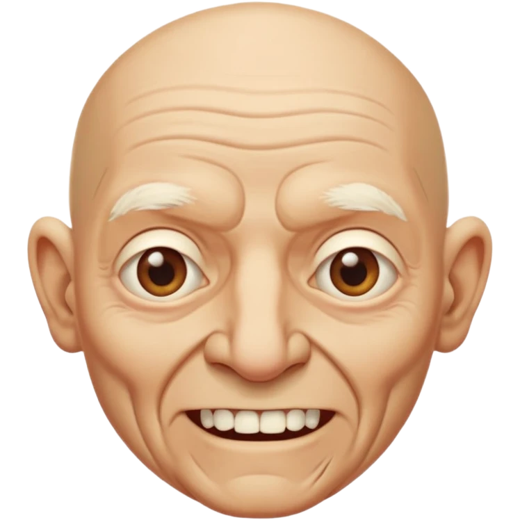 Fat old bald man with missing teeth emoji