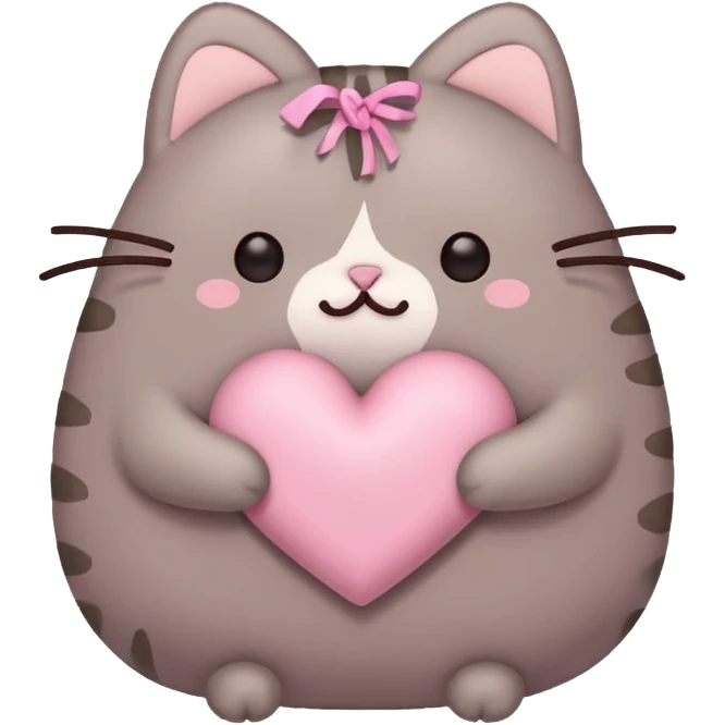pusheen heart Pink cute emoji