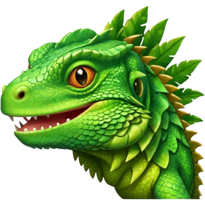 iguana's face with a happy face emoji