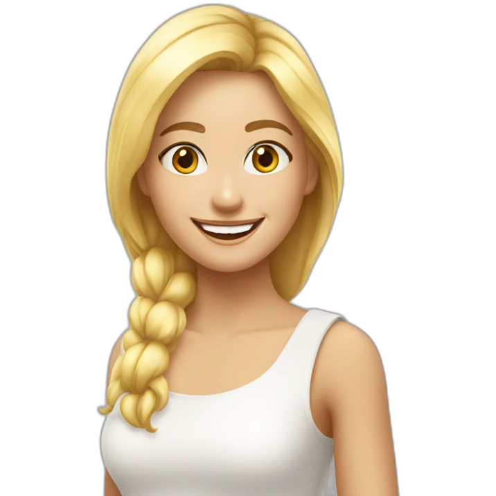 uen fille blonde avec des ailes et un jolie sourire emoji
