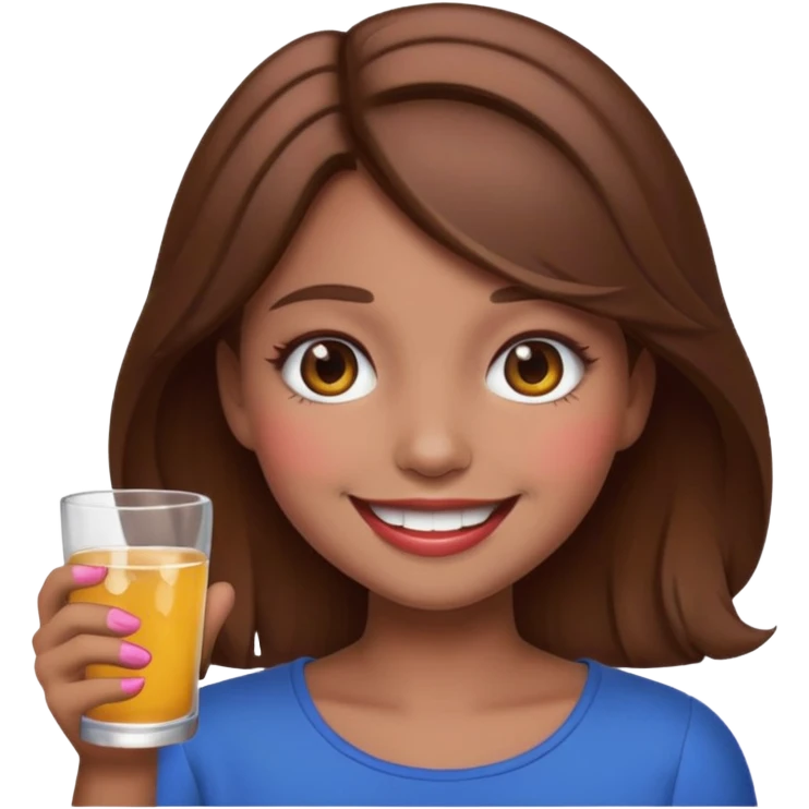 “Emoji girl, drunk blush makeup, brown hair emoji