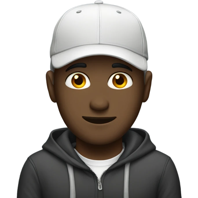 Tall white guy in hoodie baseball cap emoji