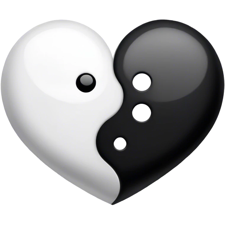 Yin and yang heart shape emoji