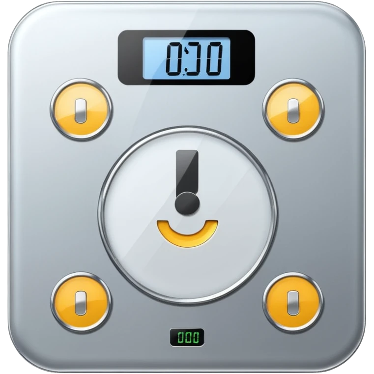 Digital weight scale with 0:00 on it emoji