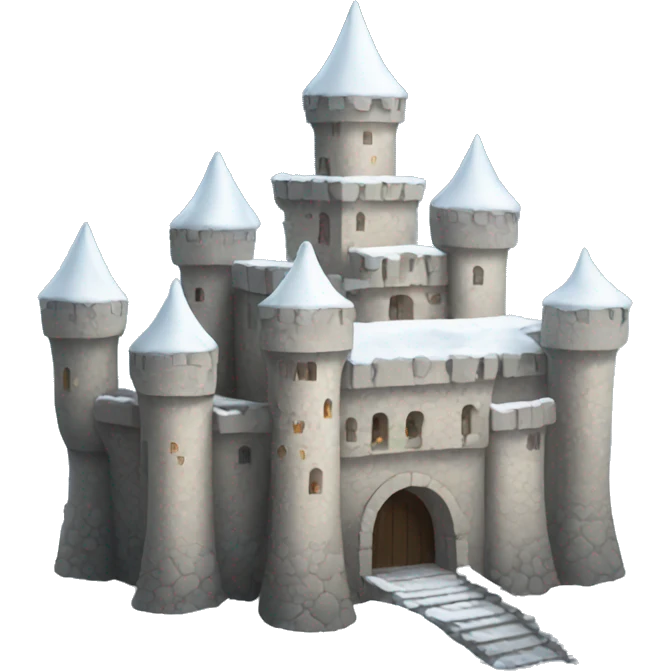 heavy snow-covered castle emoji