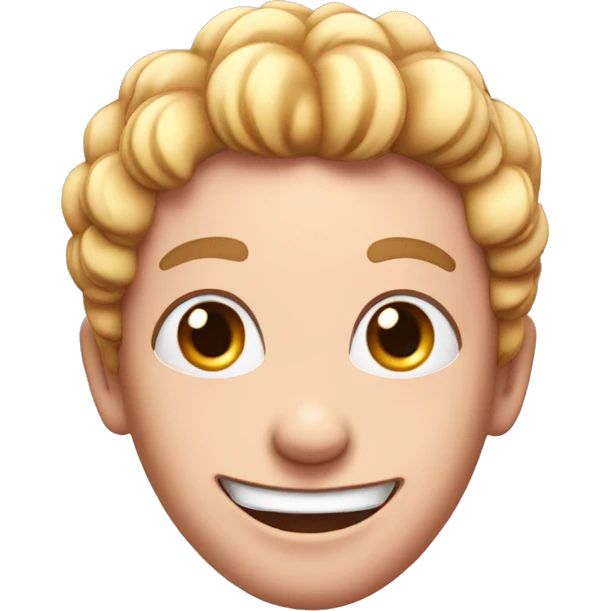 pink characther with only one piece of hair on their head smiling and with big ees emoji